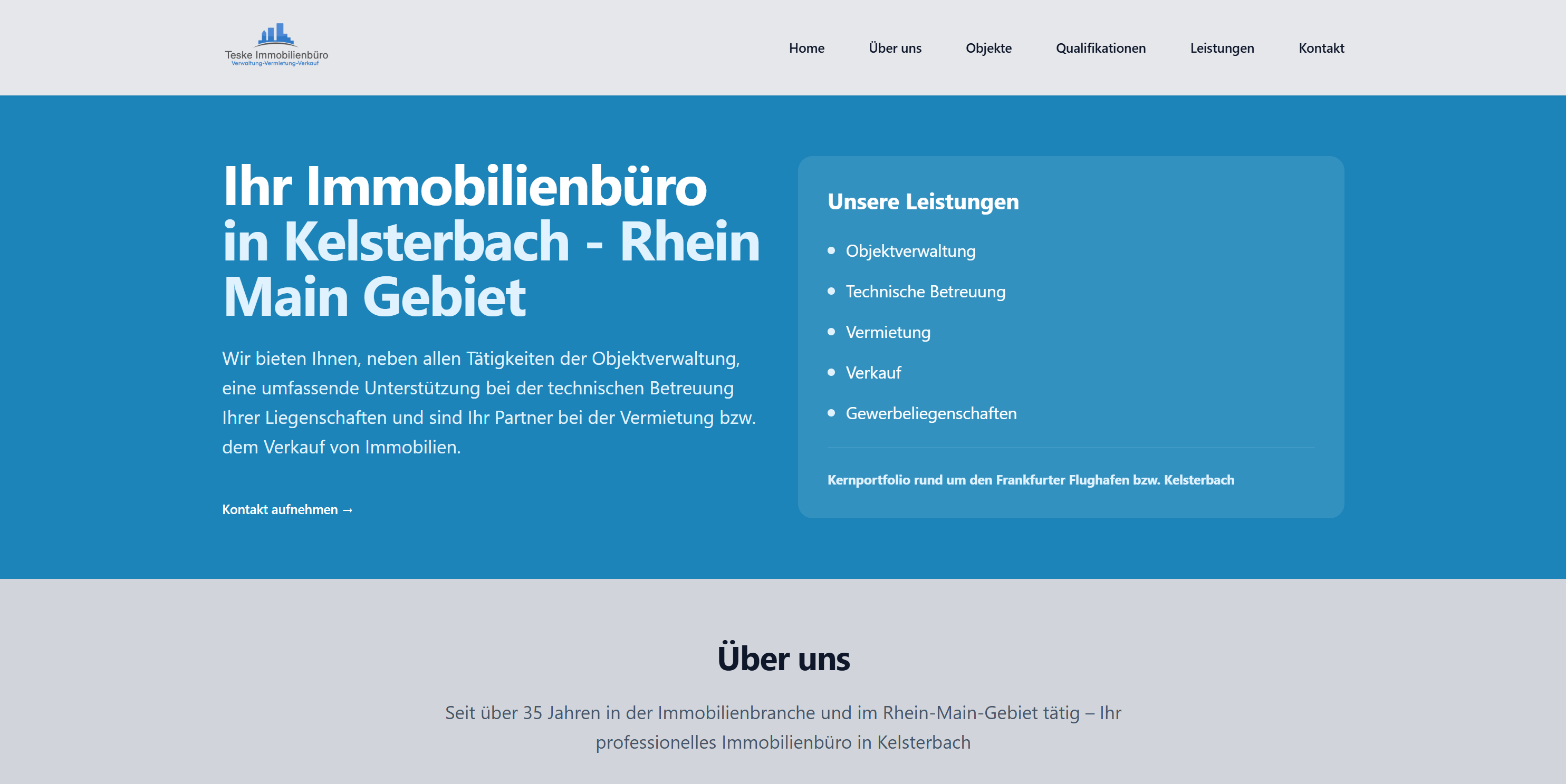 Screenshot von Teske Immobilienbüro